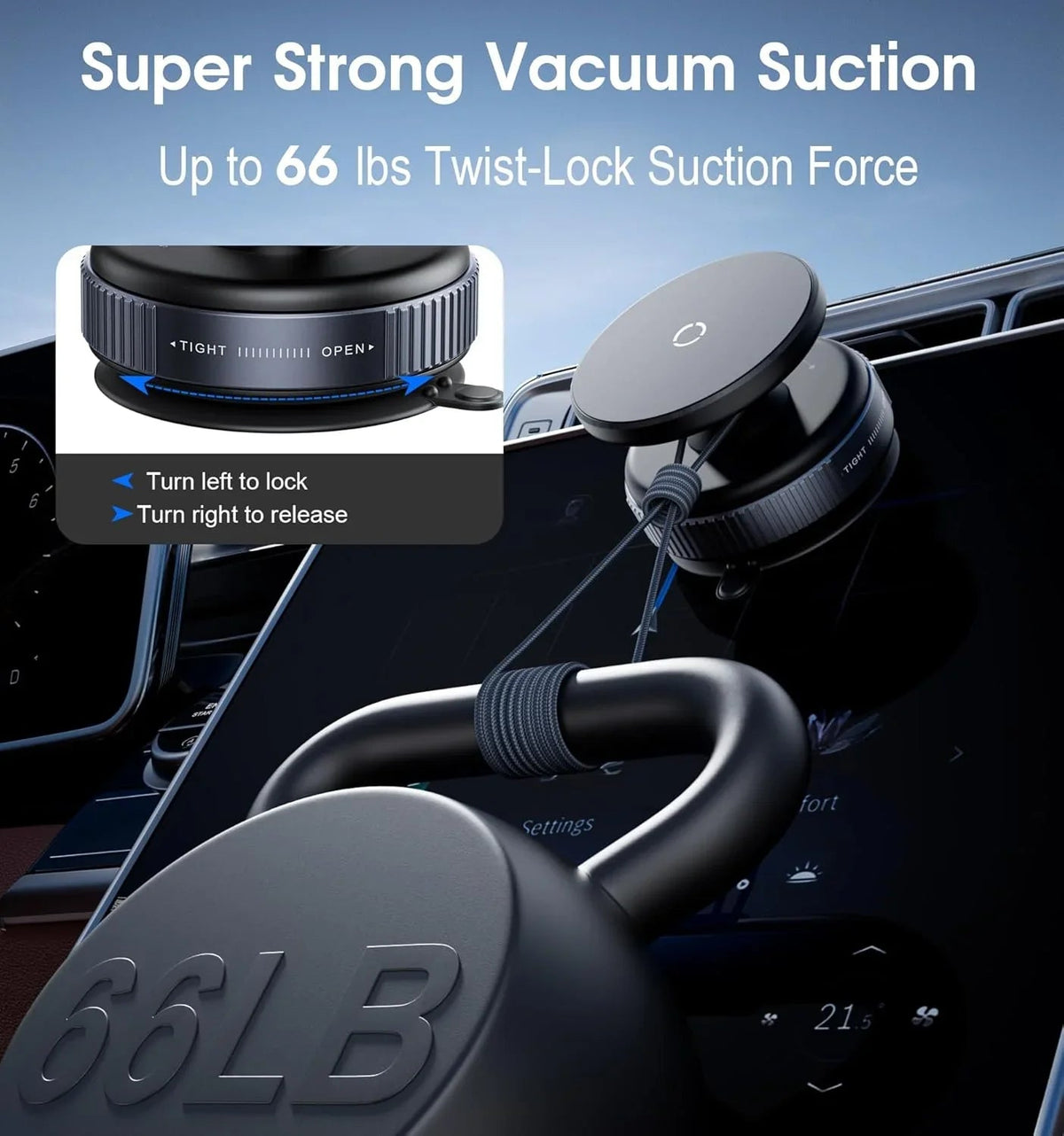 Vacuum Magnetic Suction Phone Holder