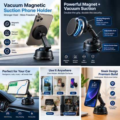 Vacuum Magnetic Suction Phone Holder